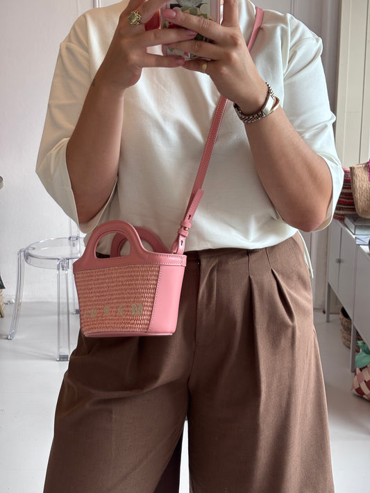 Marni Tropicalia Micro Raffia Shoulder Bag