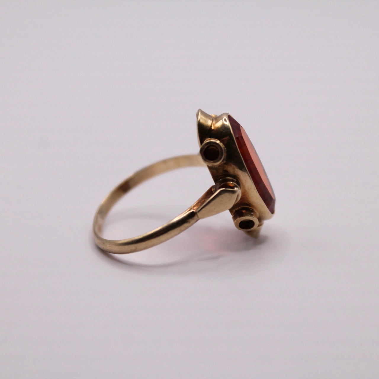 Oval Orange Sapphire Ring