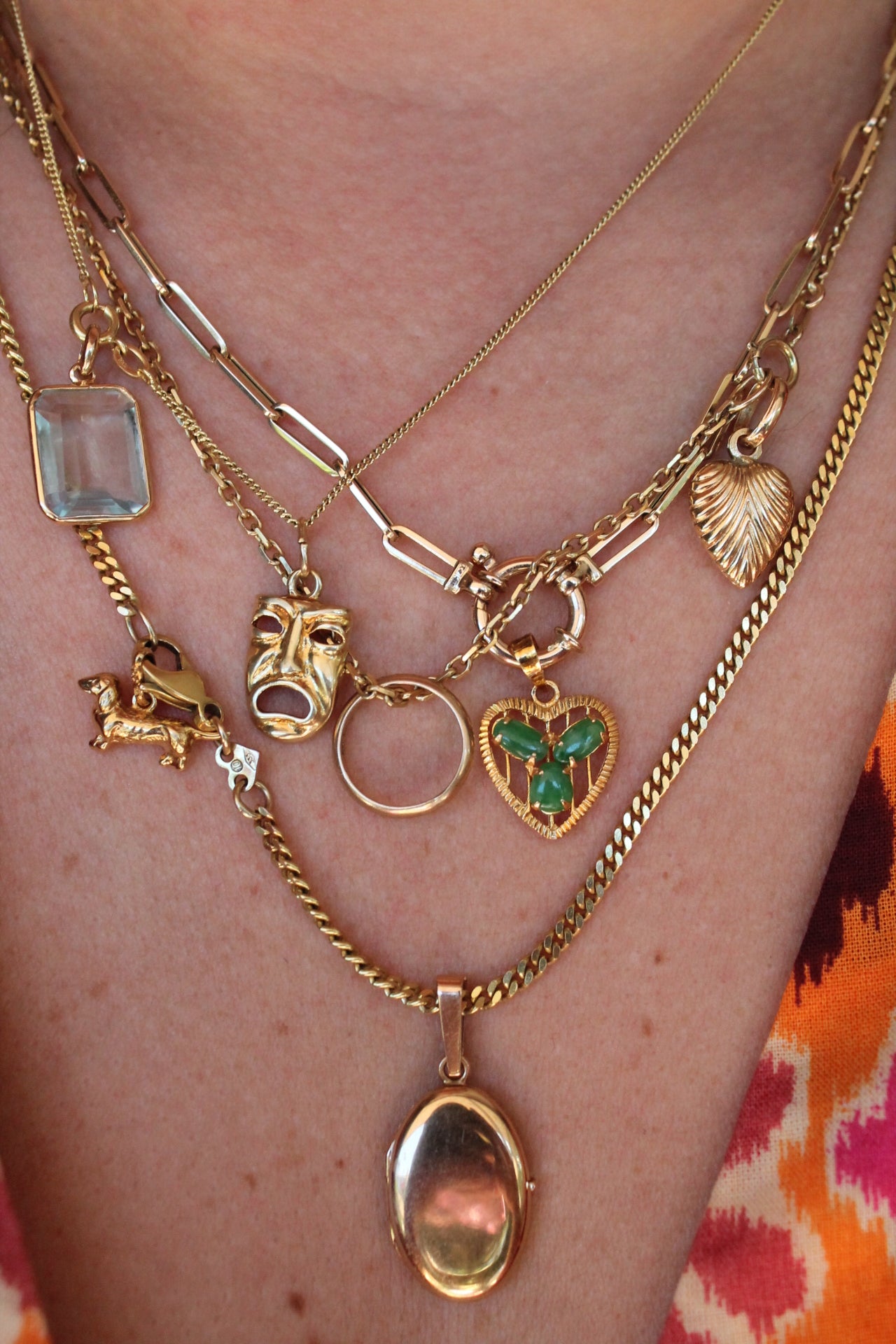 Striped Heart Charm