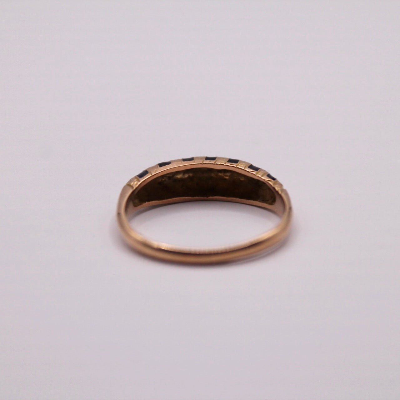 Blue Enamel Dome Ring