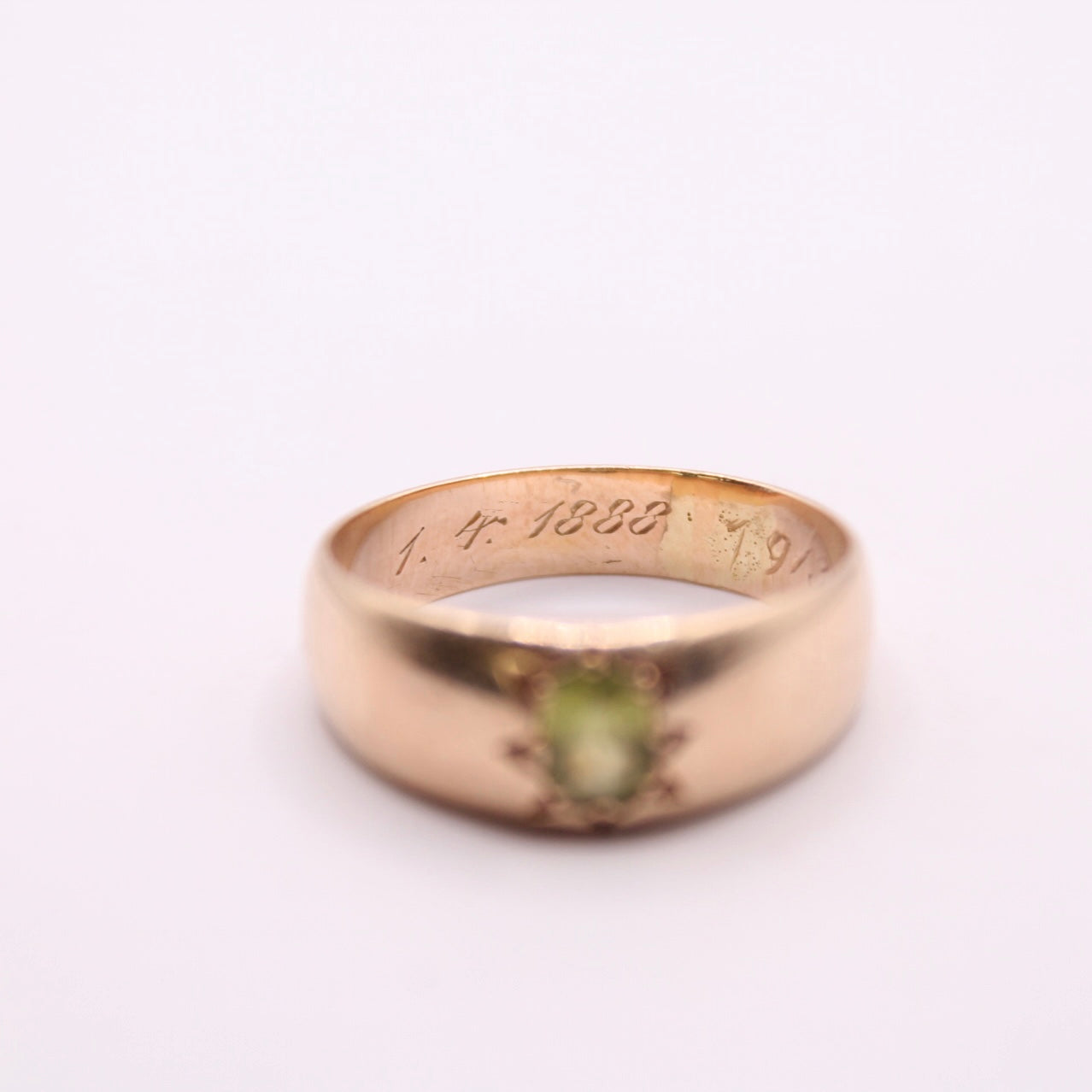 Heavy Peridot Band Ring