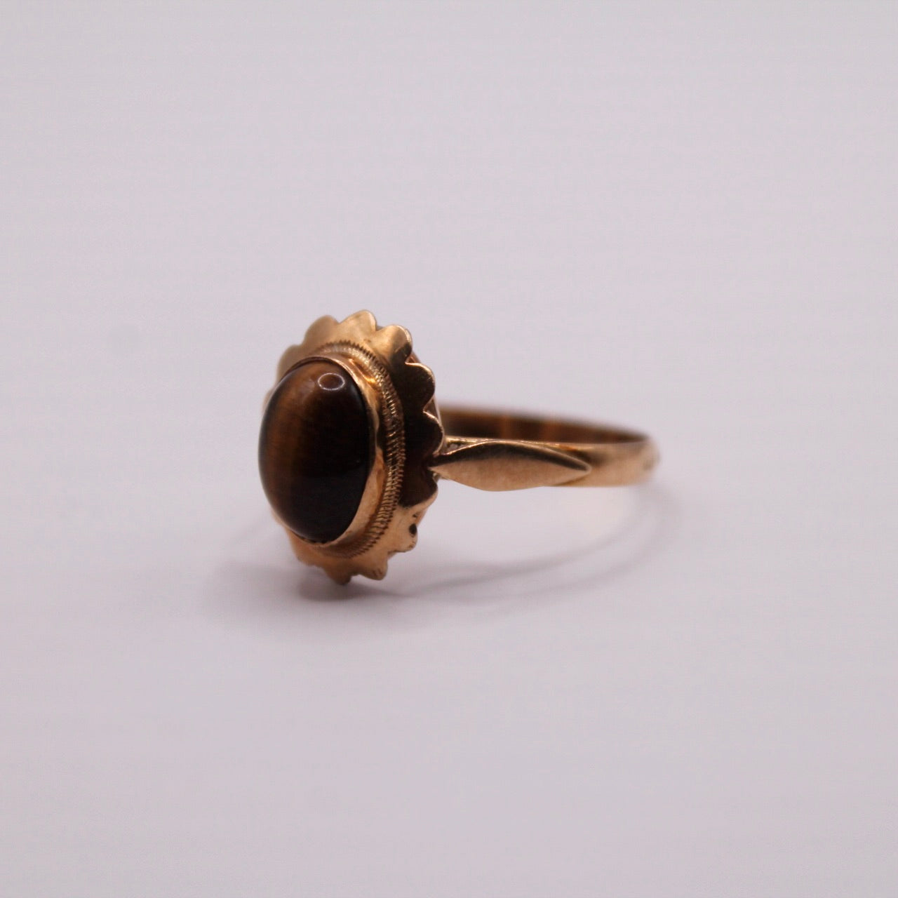 Tiger's Eye Solitaire Ring