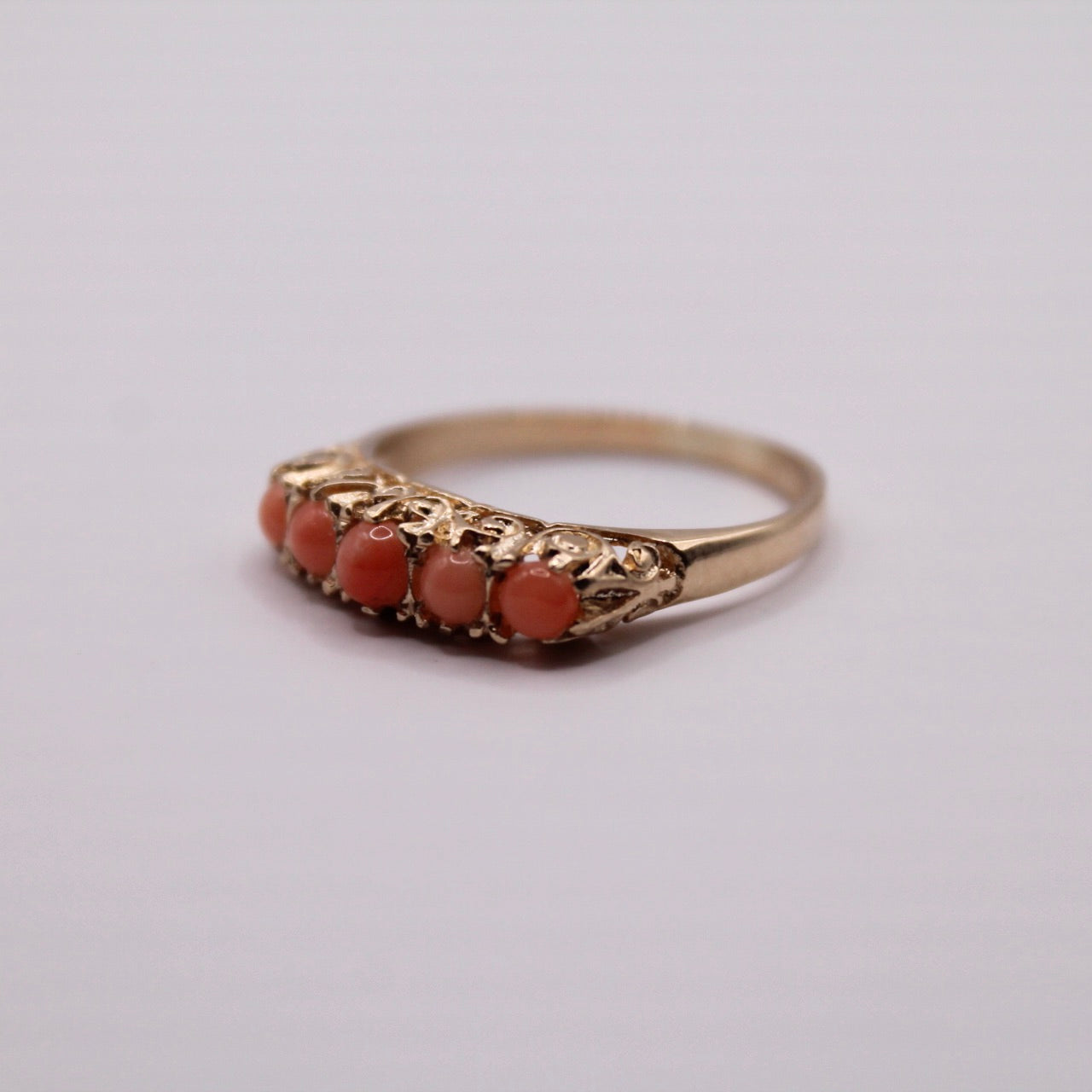 Victorian Coral Five Stone Ring