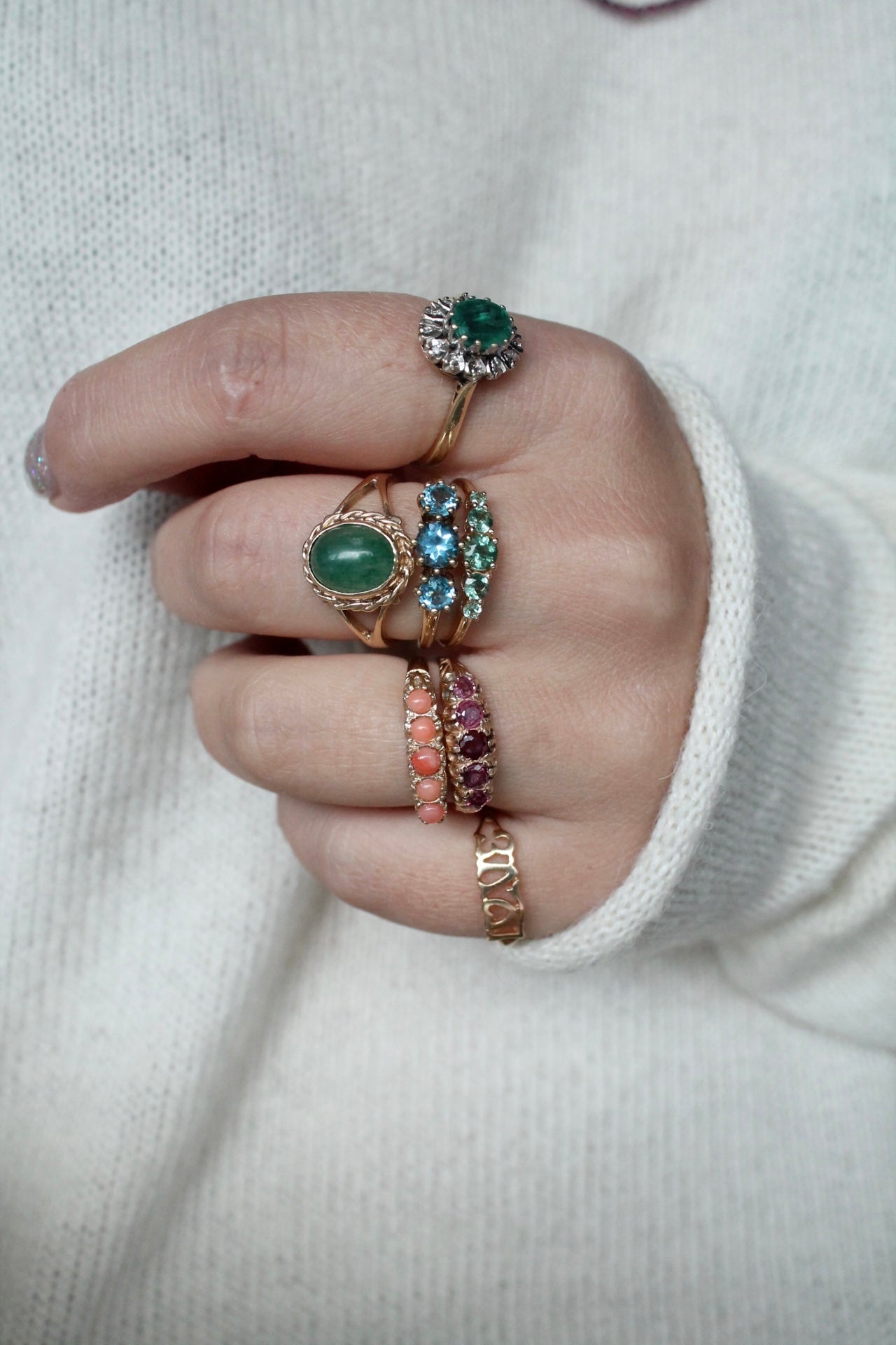 Victorian Ruby Five Stone Ring