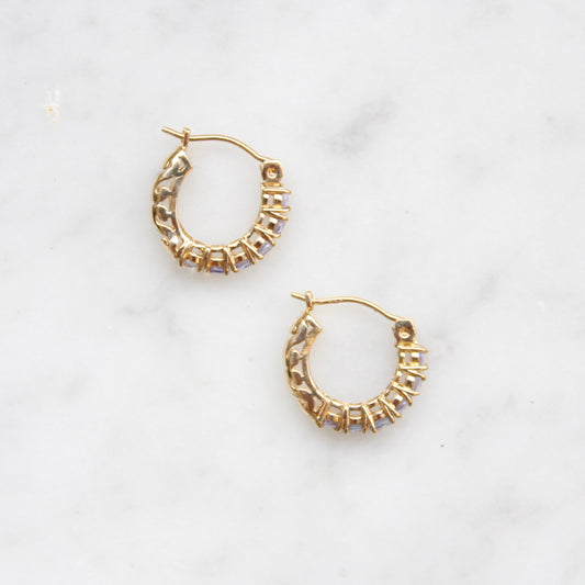 2-in-1 Tanzanite Huggie Earrings