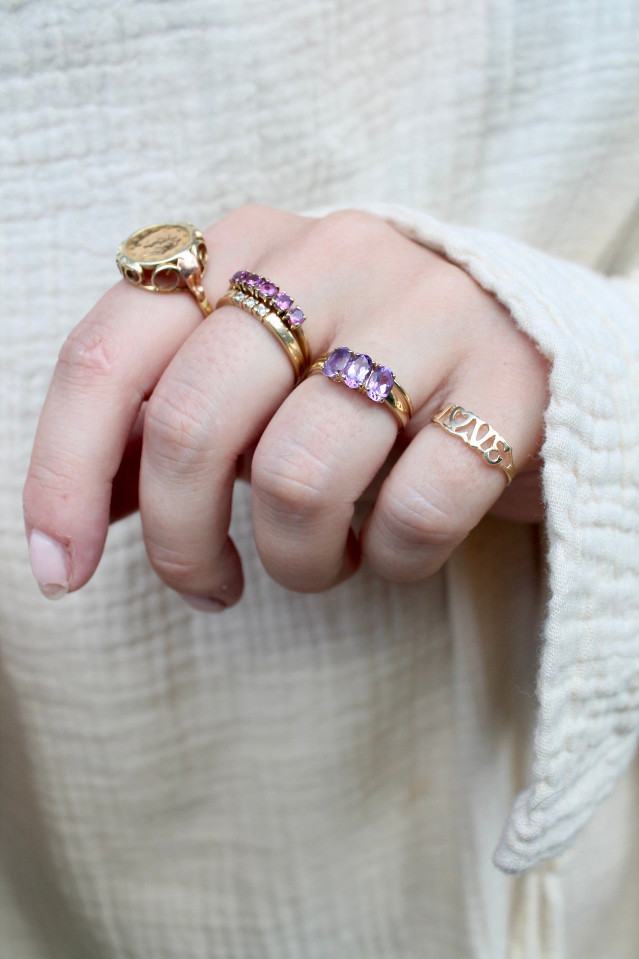 Amethyst Trilogy Ring