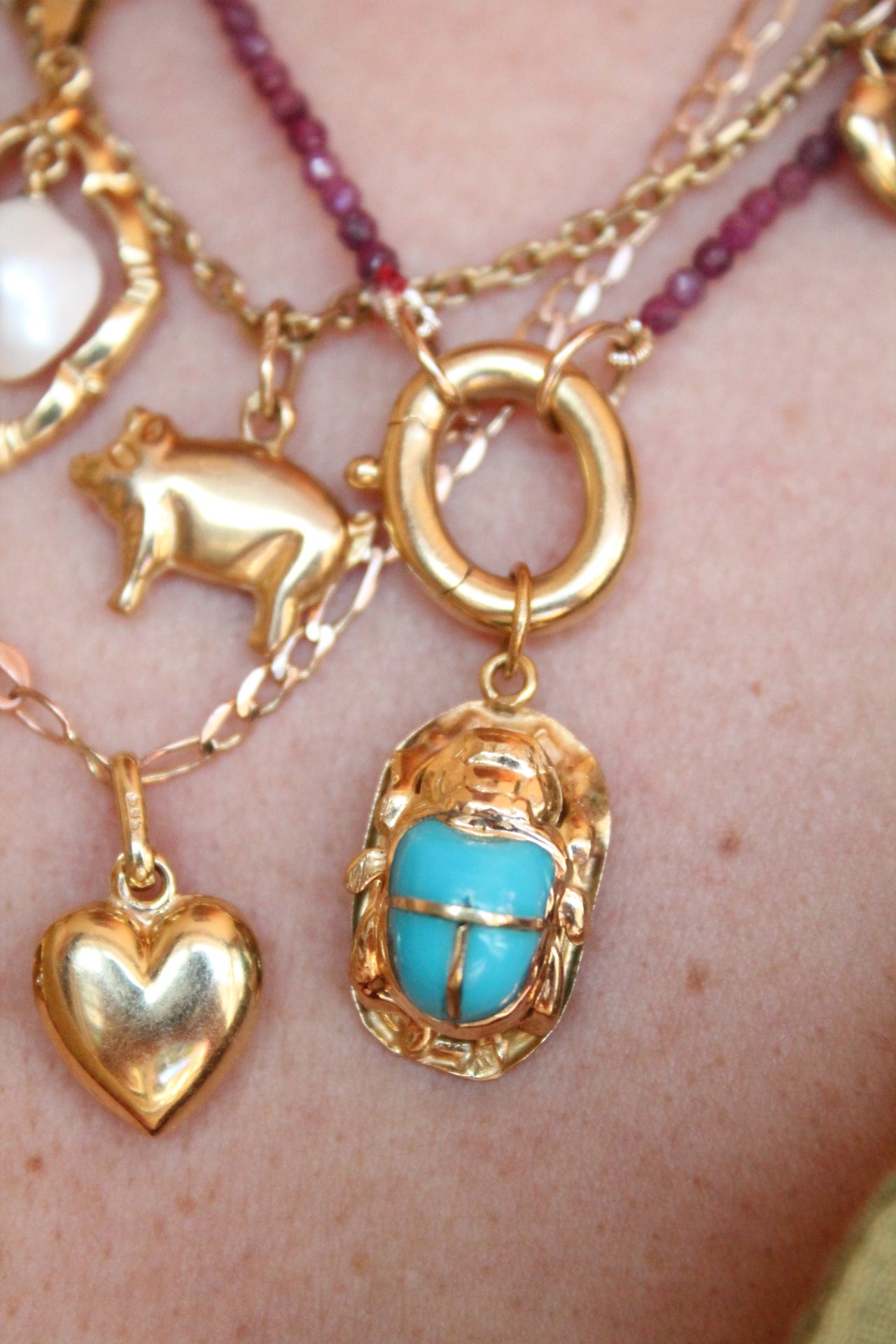Enamel Scarab Charm