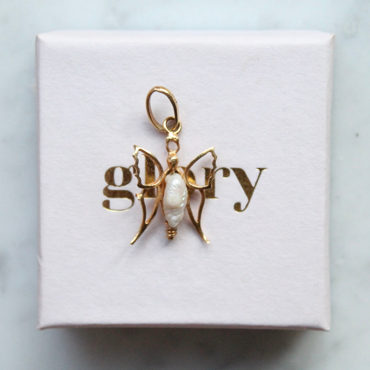 Baroque Pearl Butterfly Charm