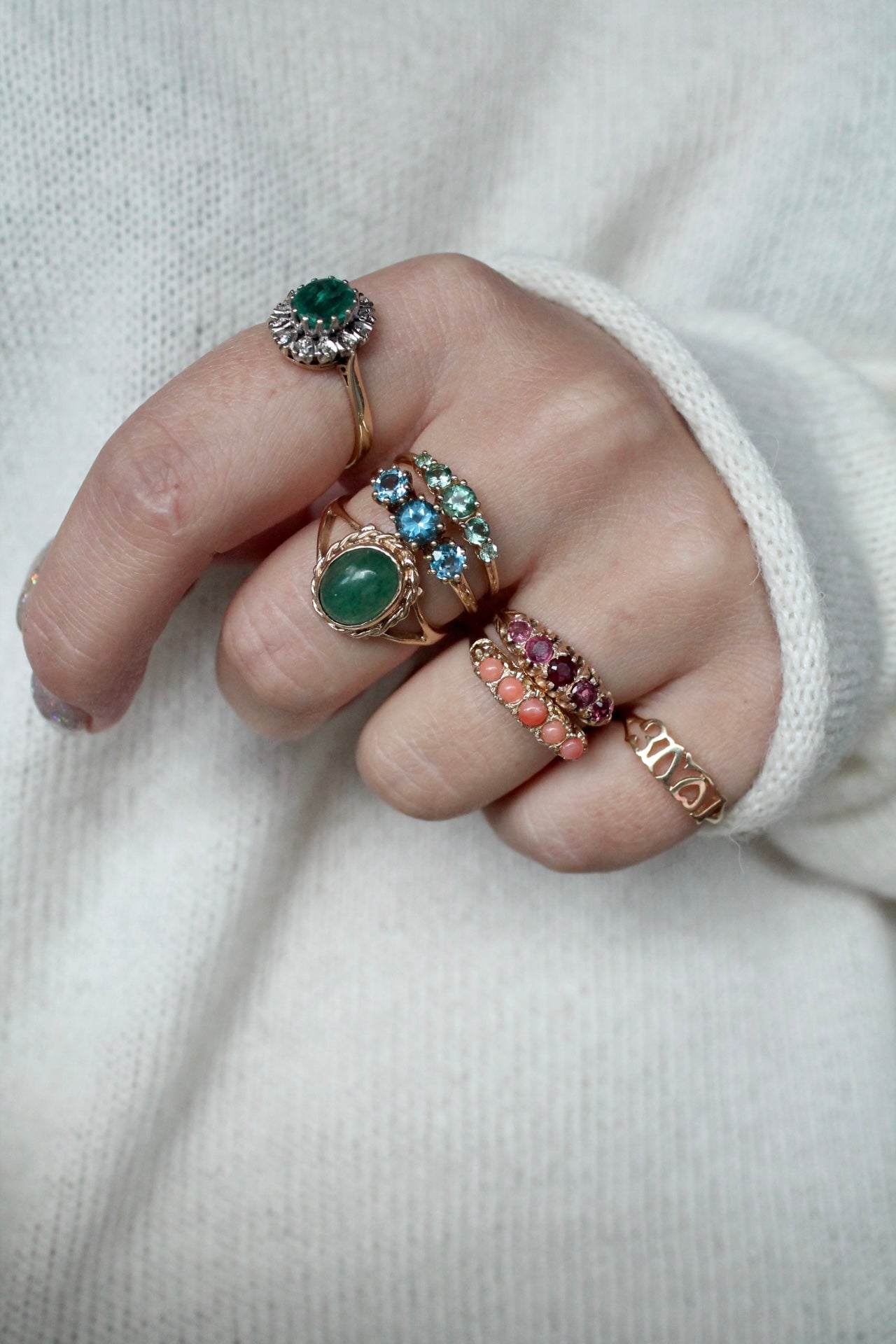 Victorian Ruby Five Stone Ring