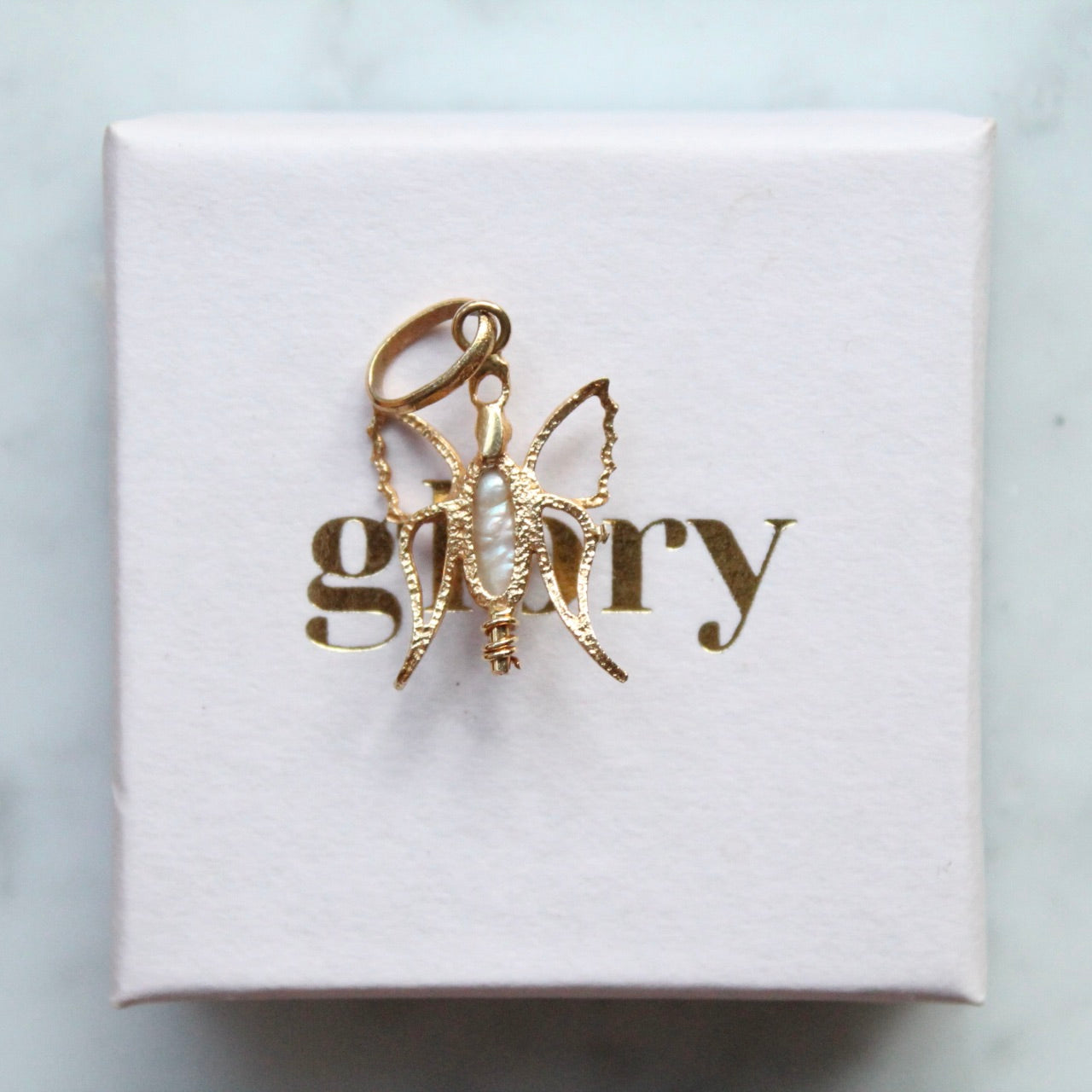 Baroque Pearl Butterfly Charm