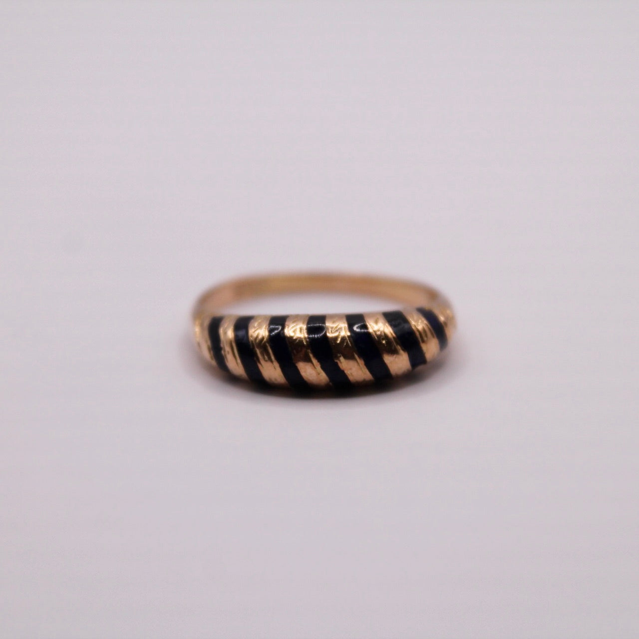 Blue Enamel Dome Ring