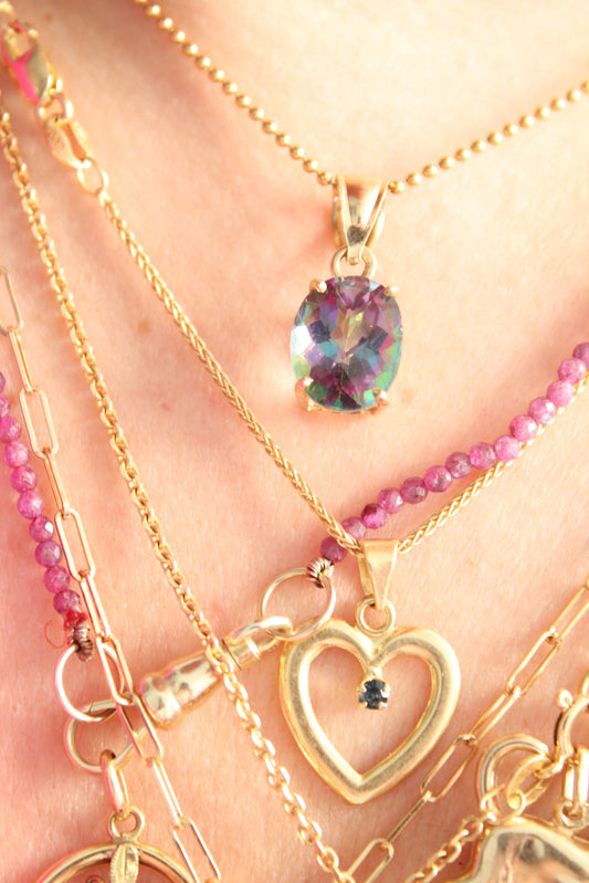Sapphire Heart Charm