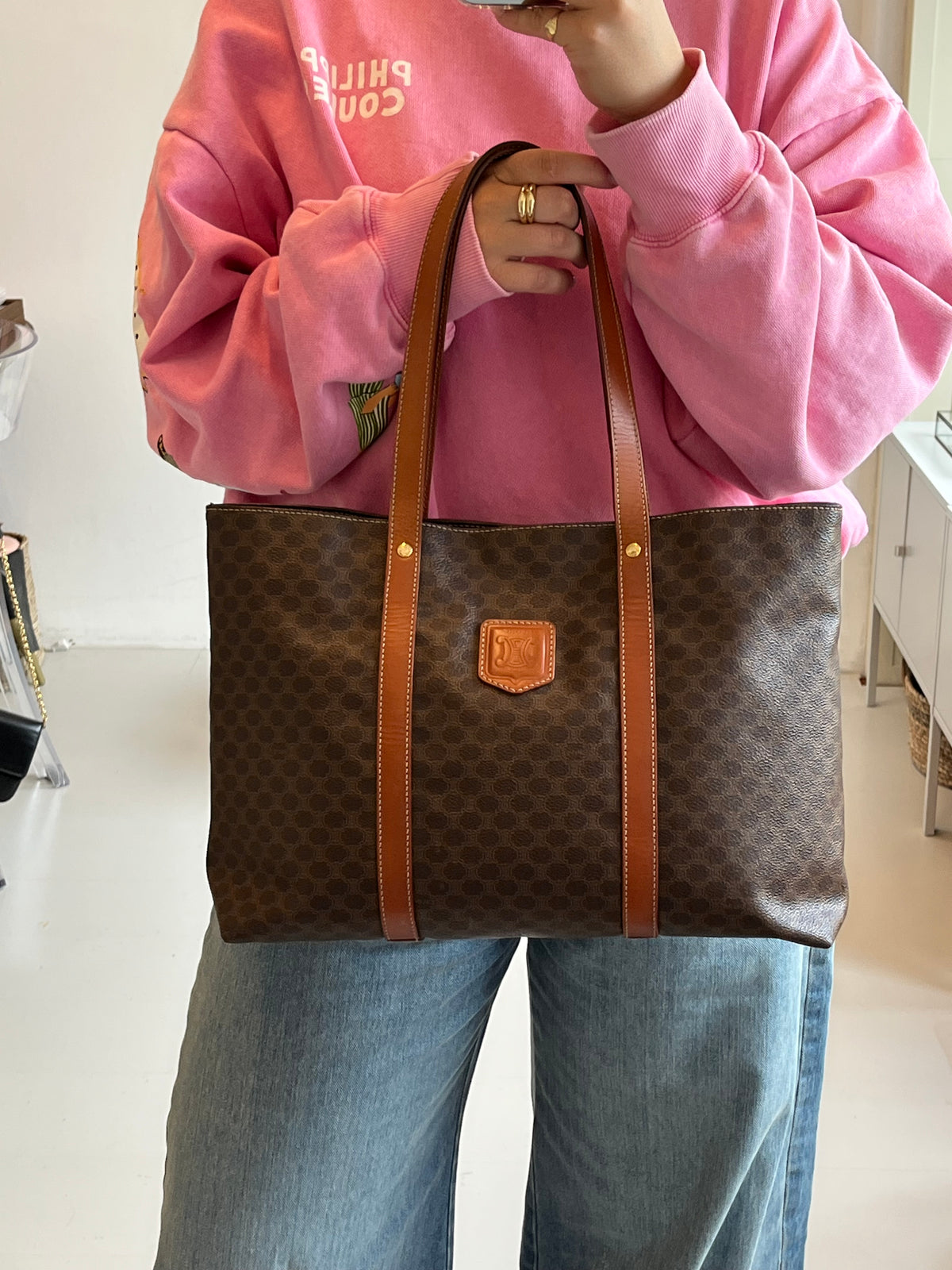 Celine Macadam Canvas Tote Bag