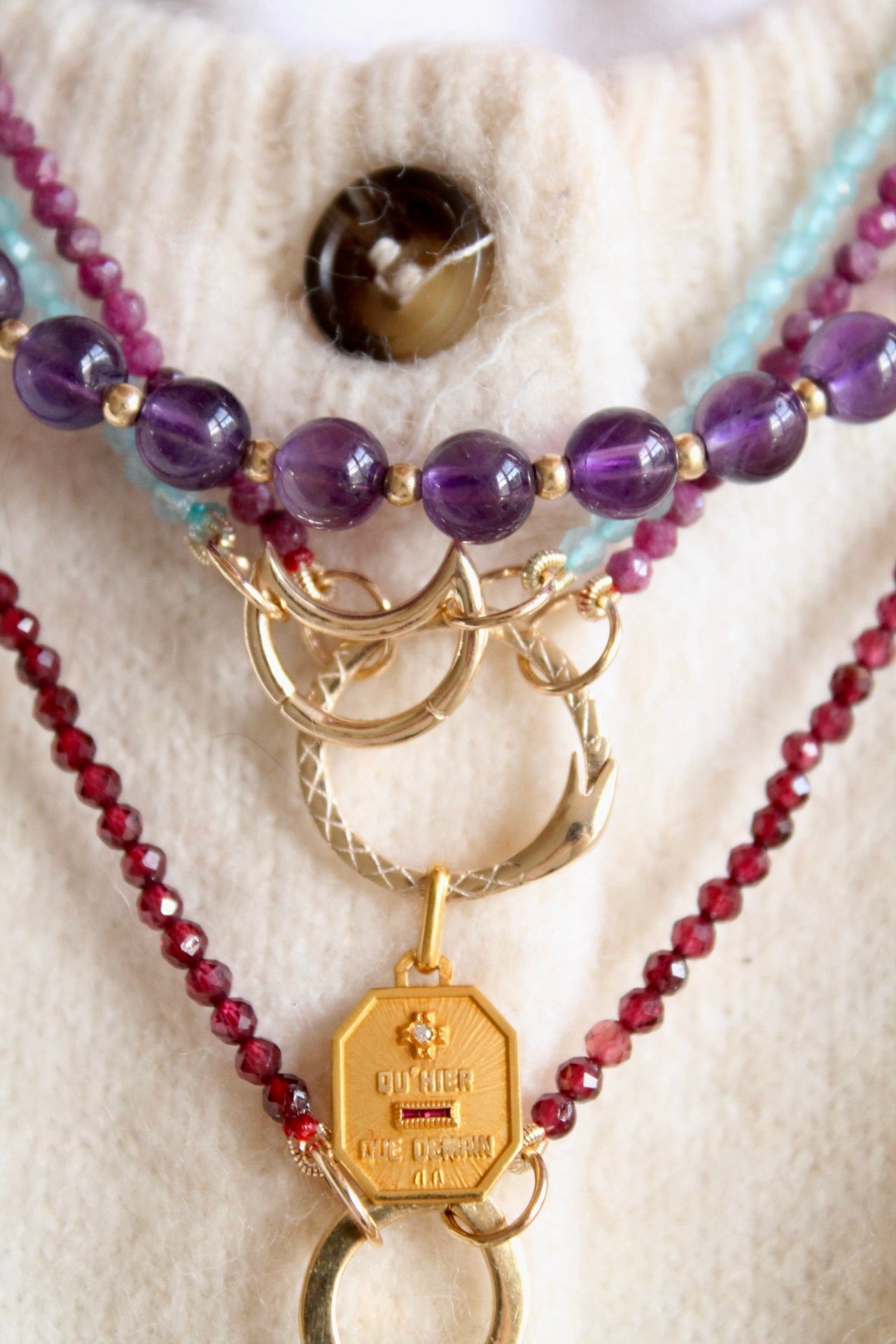 Amethyst & 14K Beads Necklace