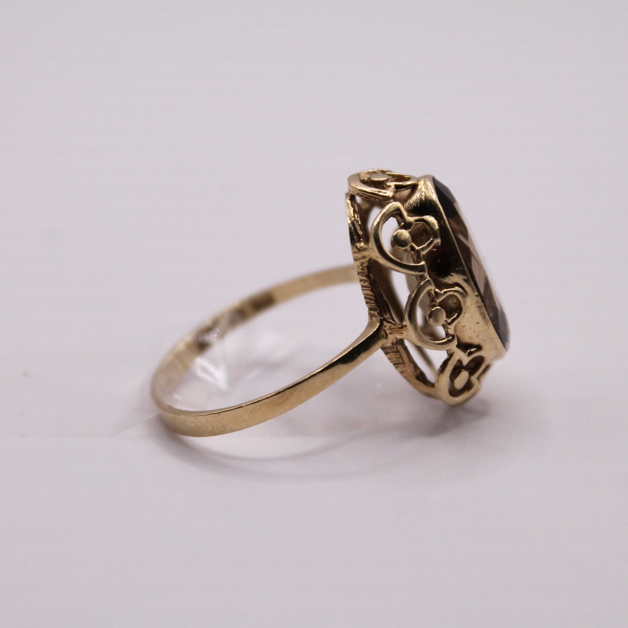 Smoky Quartz Ornate Ring