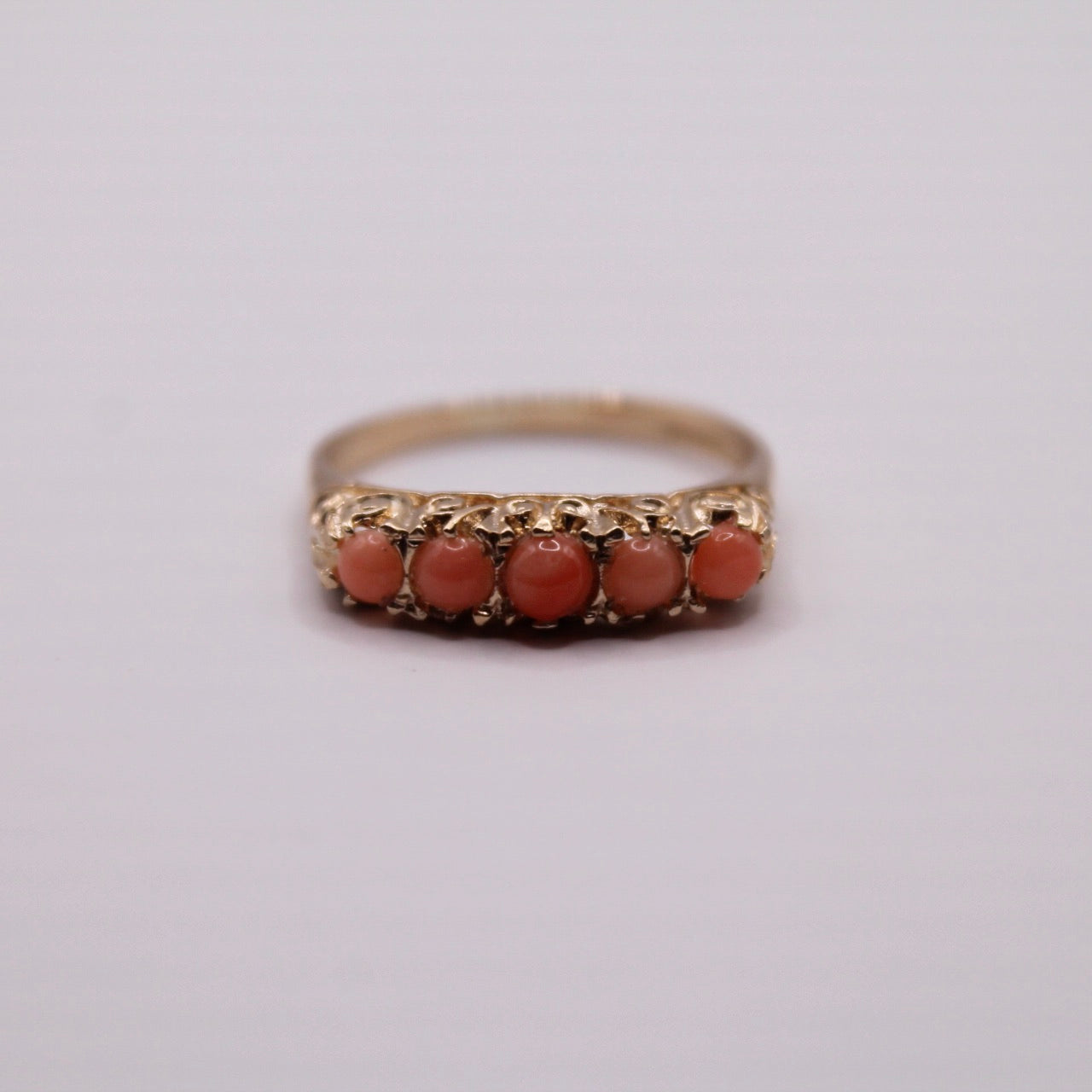 Victorian Coral Five Stone Ring