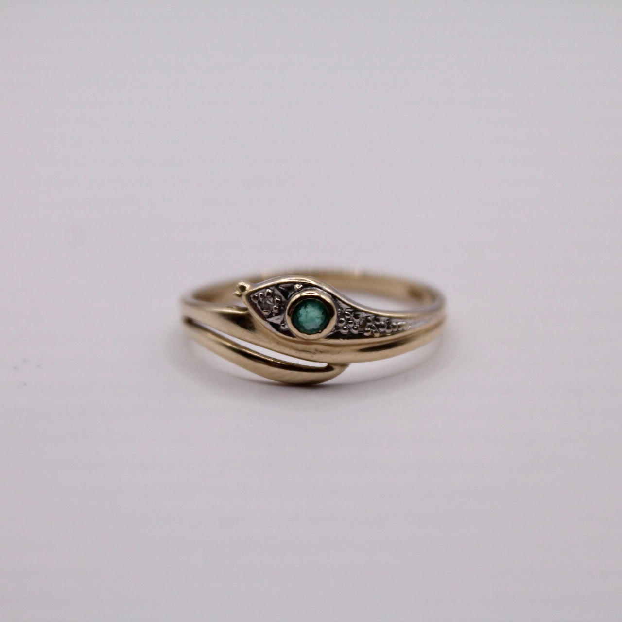 Emerald & Diamond Snake Ring