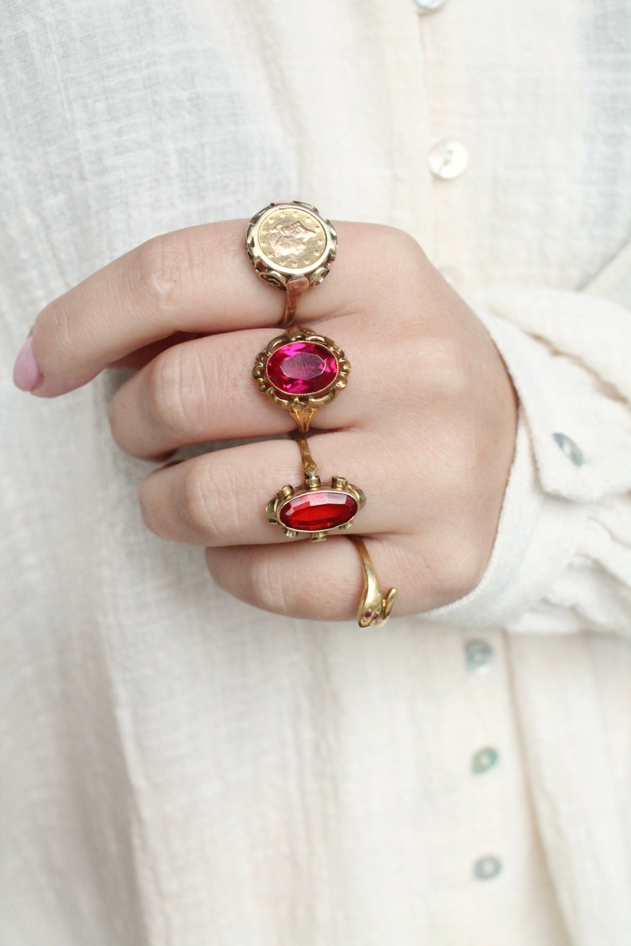 Oval Orange Sapphire Ring
