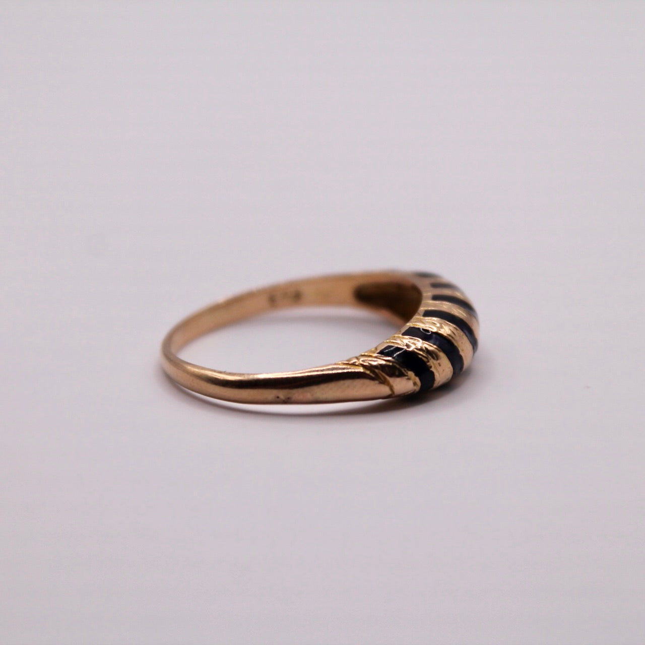 Blue Enamel Dome Ring