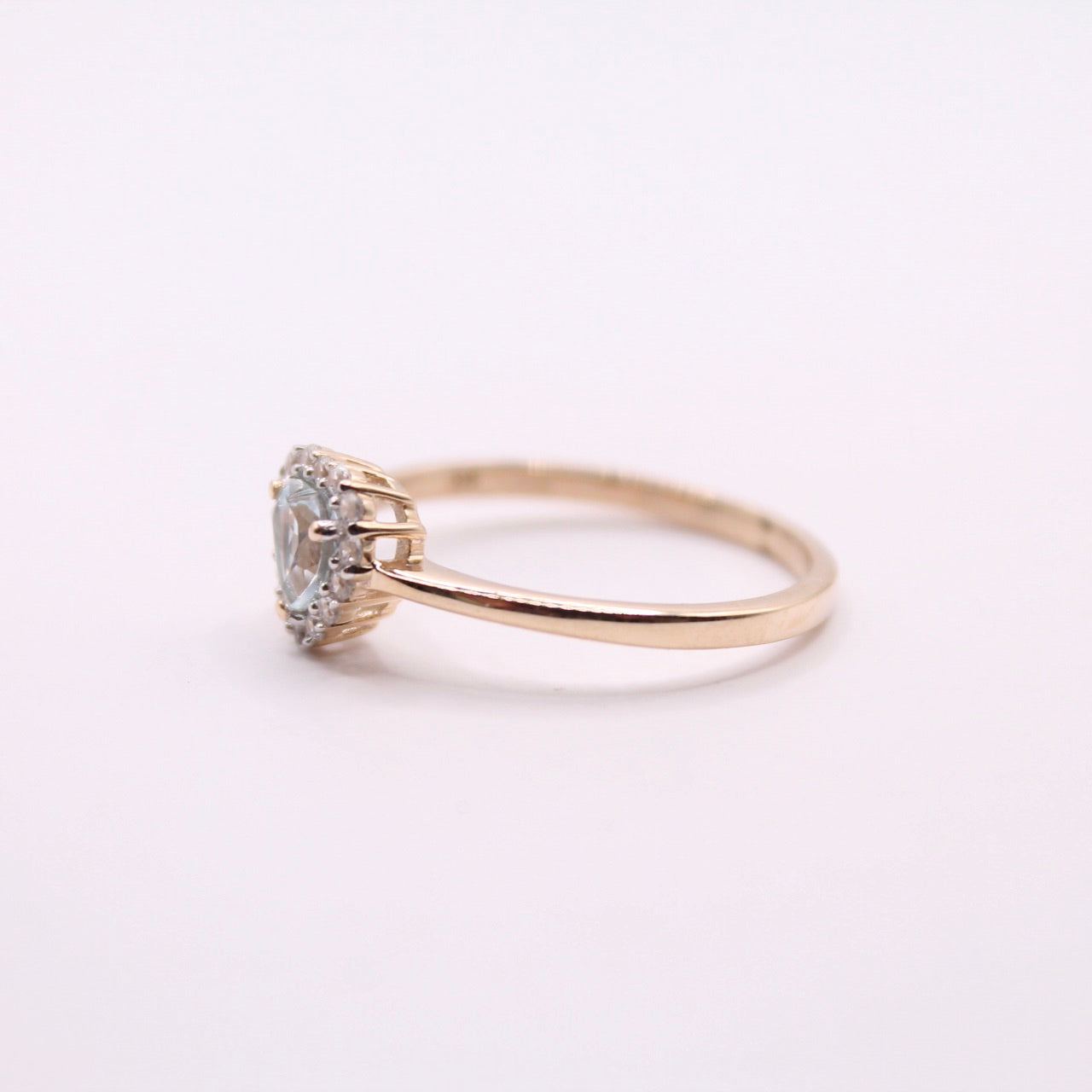 Aquamarine Heart Ring