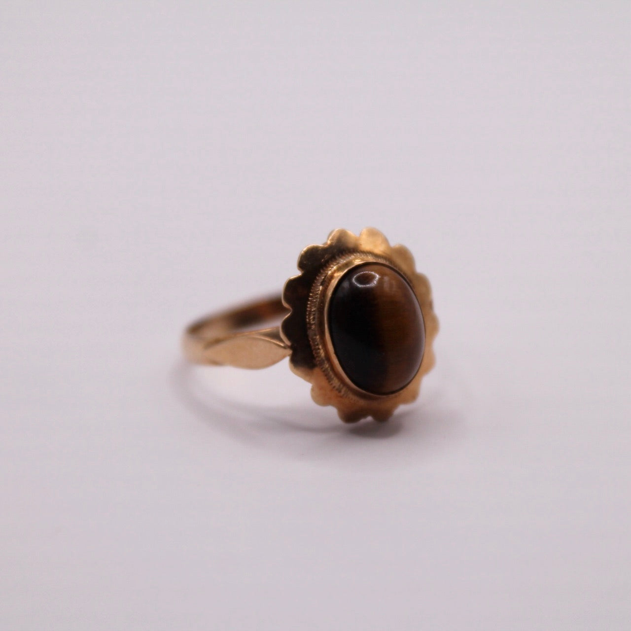 Tiger's Eye Solitaire Ring