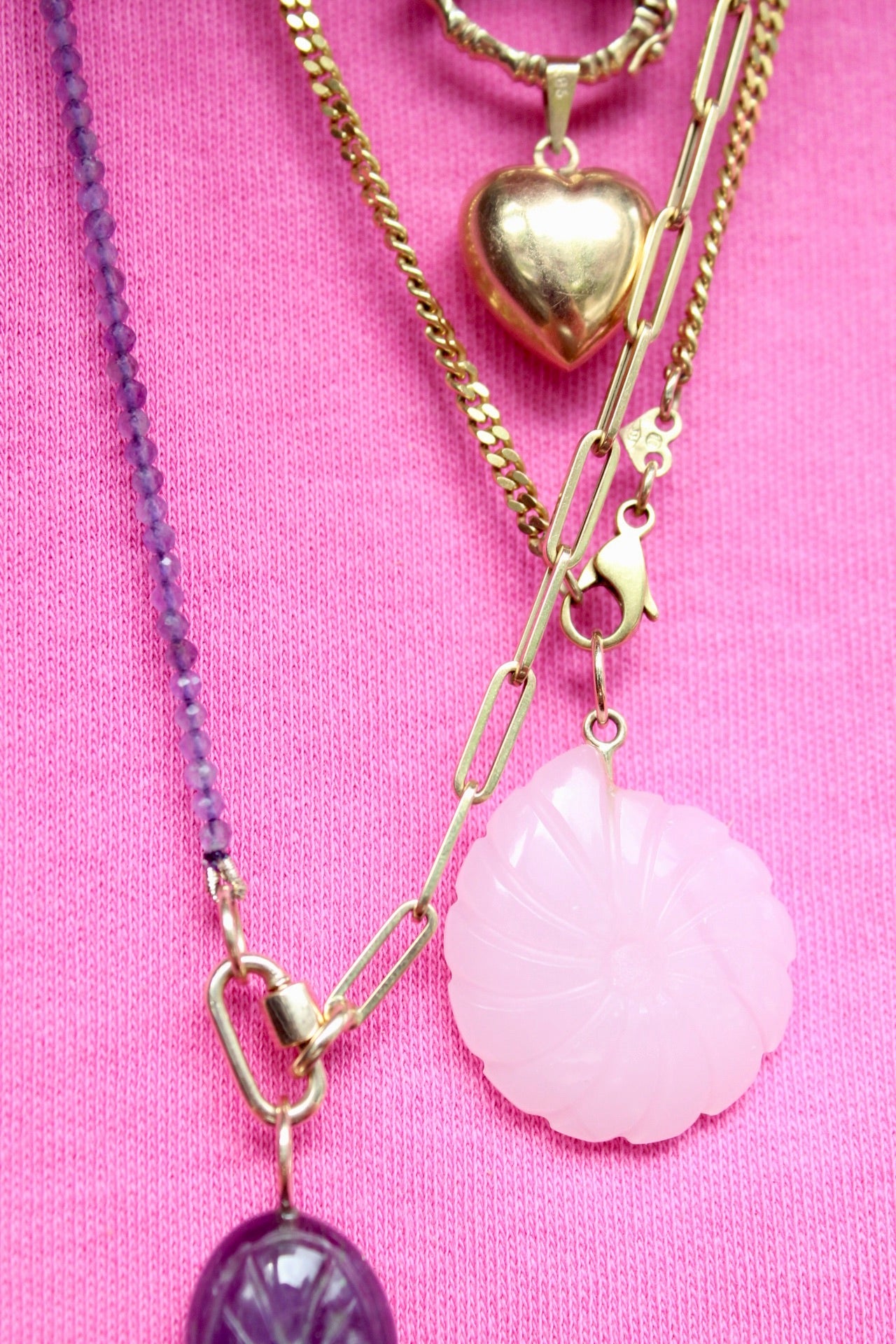 Rosequartz Shell Pendant