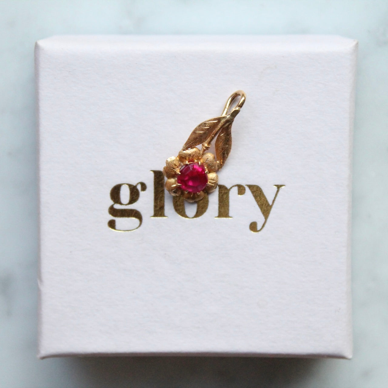 Ruby Flower Charm