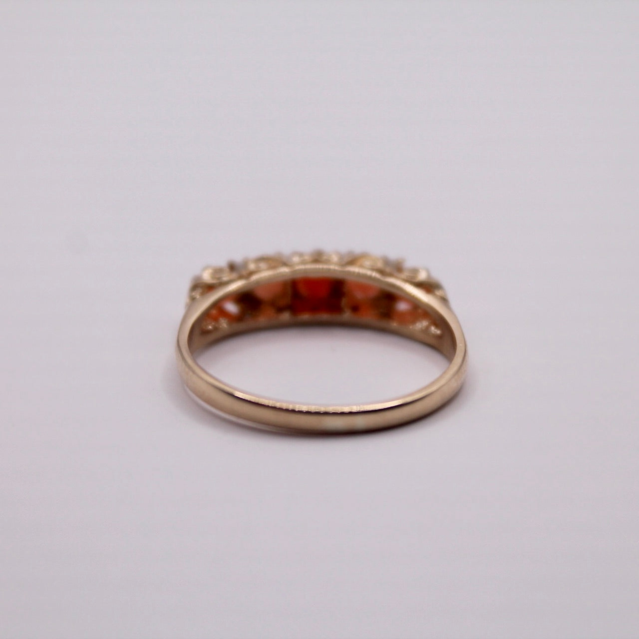 Victorian Coral Five Stone Ring