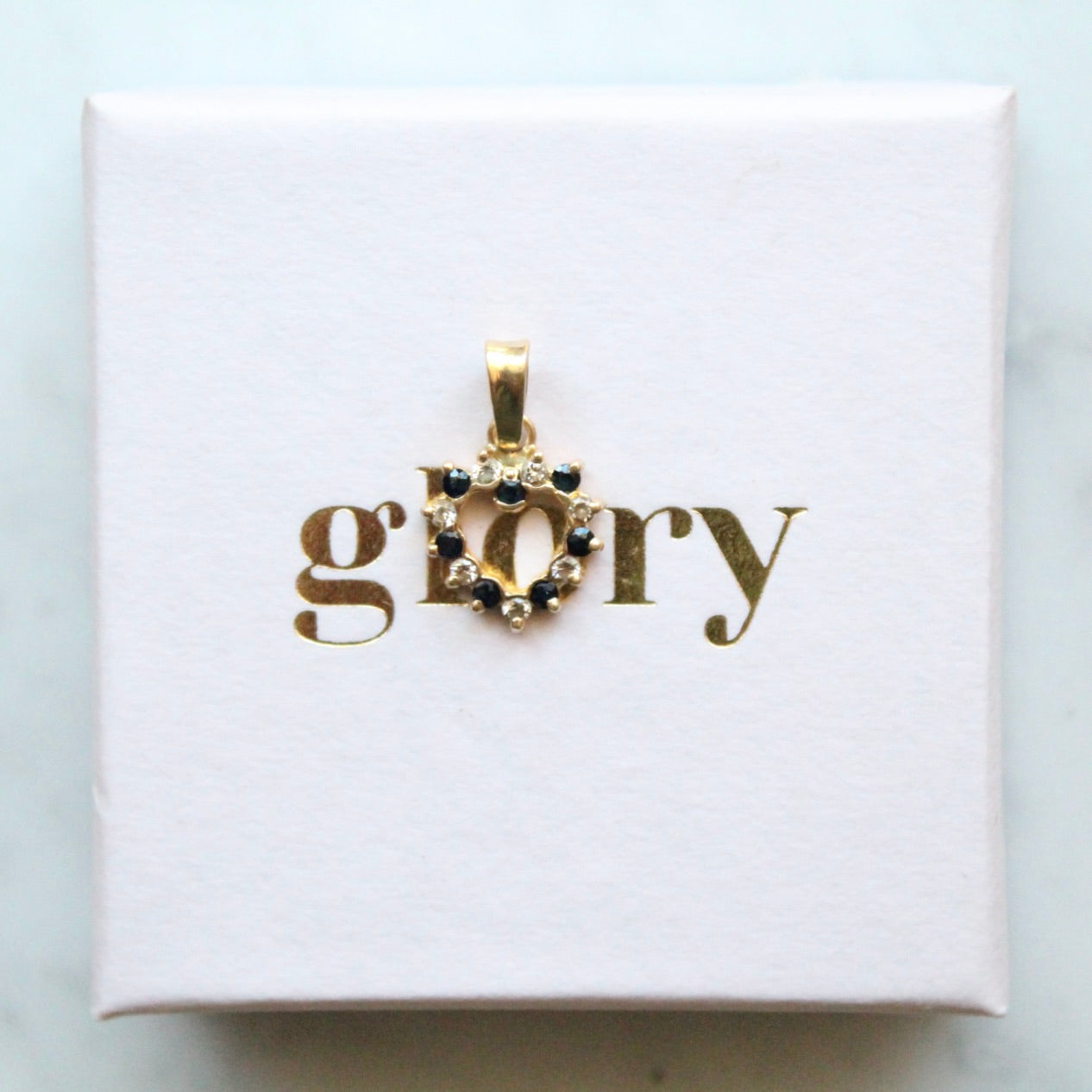 Sapphire Heart Charm