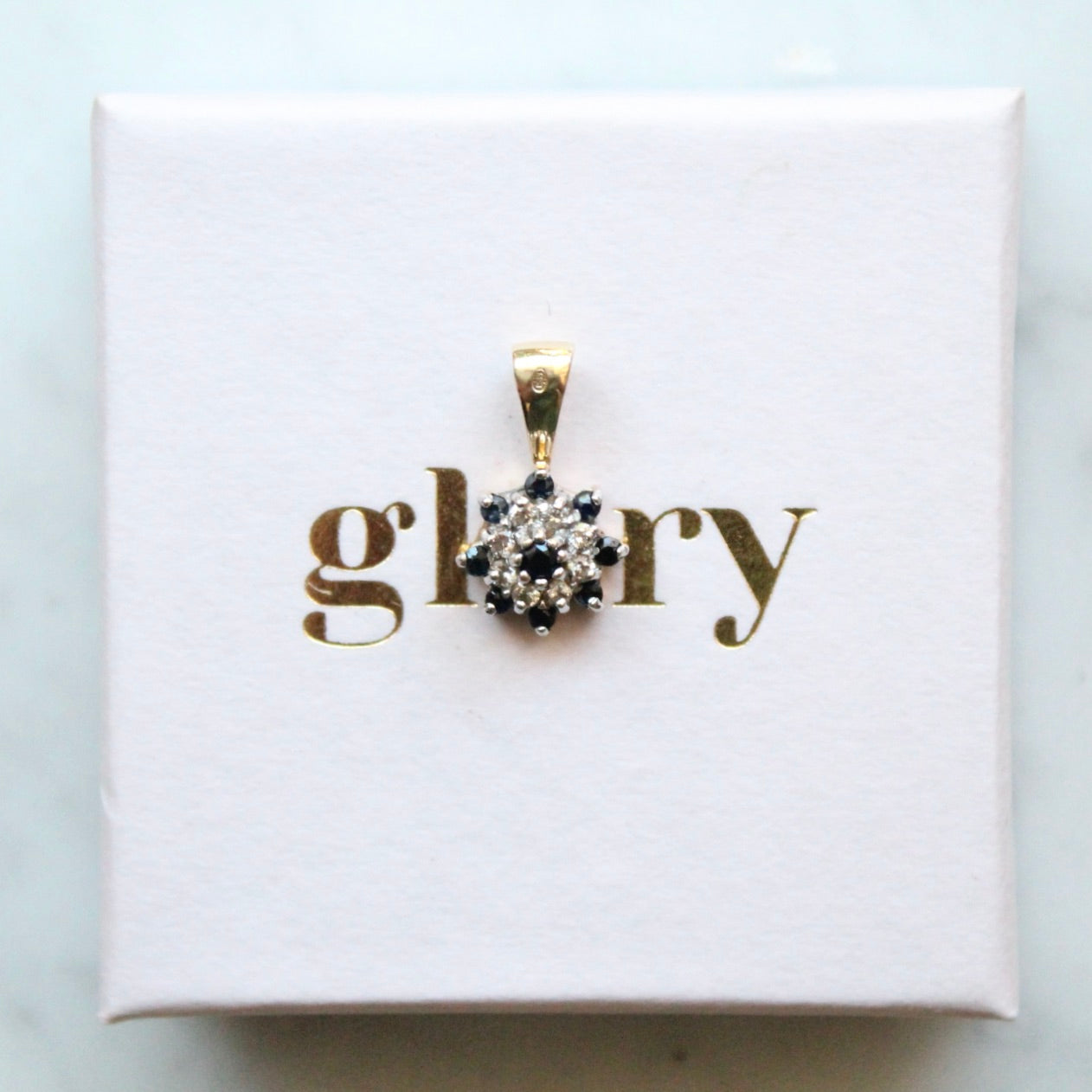 Sapphire Flower Charm