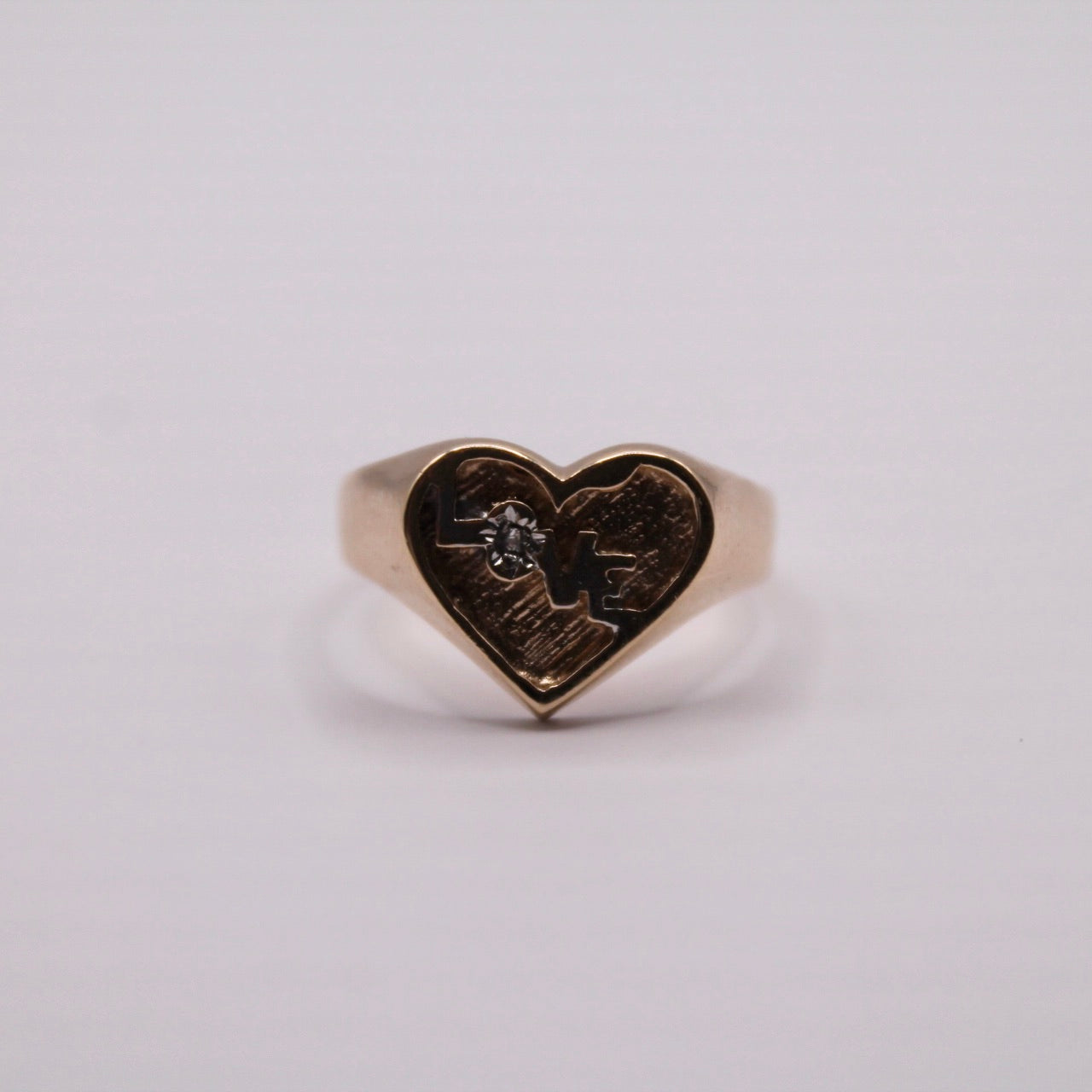 Diamond L.O.V.E. Signet Ring