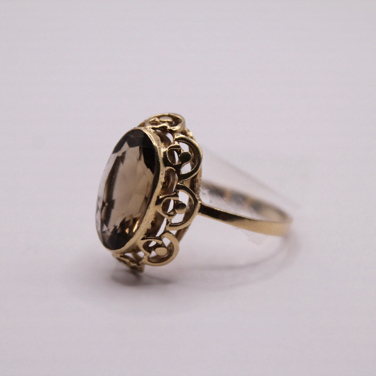 Smoky Quartz Ornate Ring