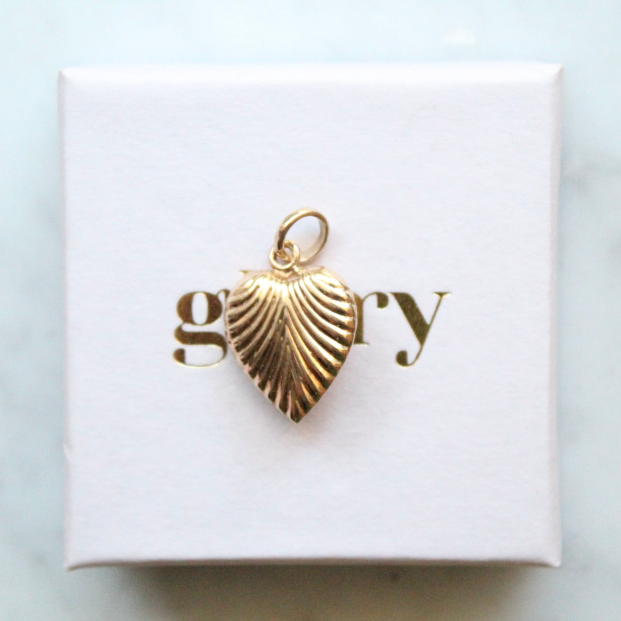 Garnet Striped Heart Charm