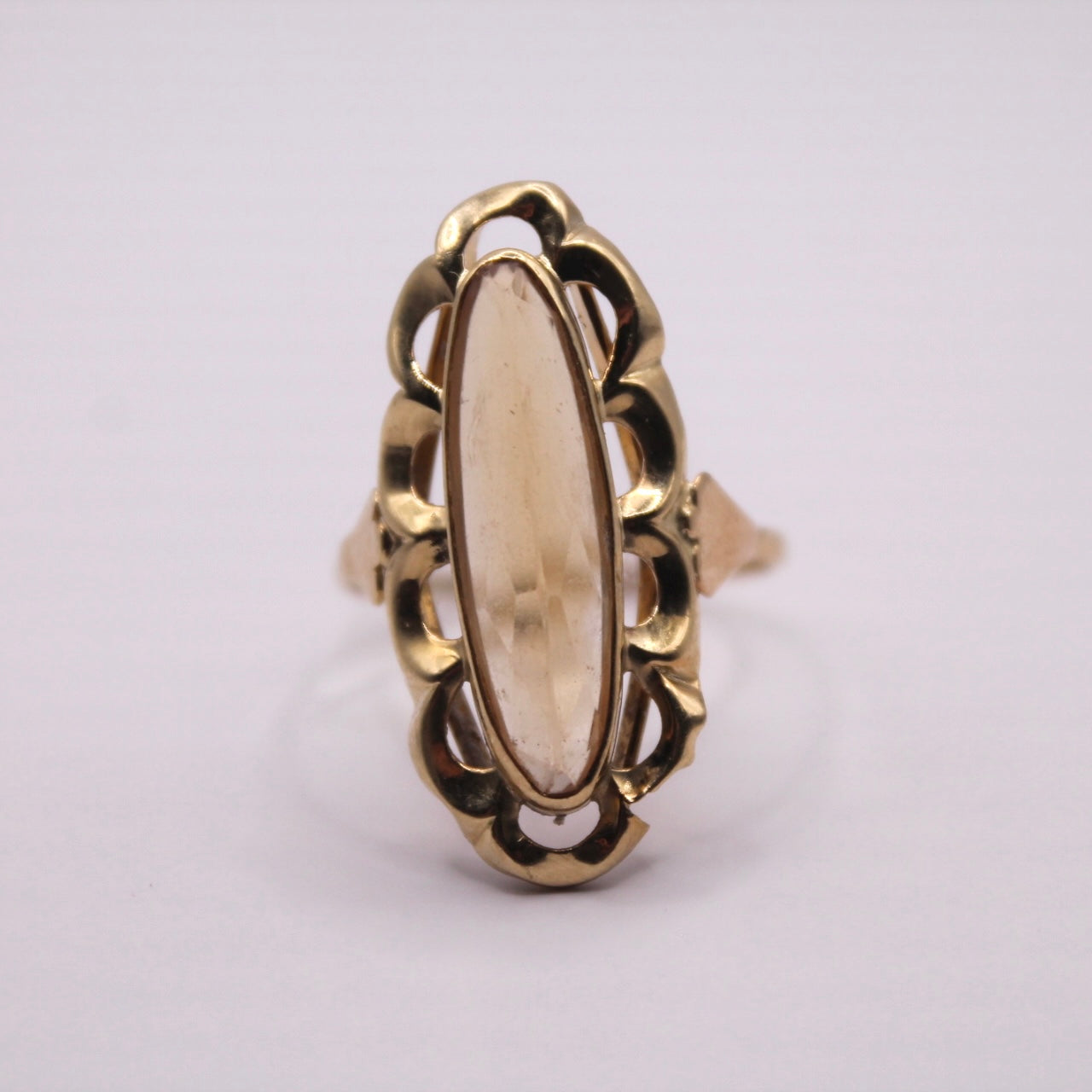 Wavy Oval Citrine Ring