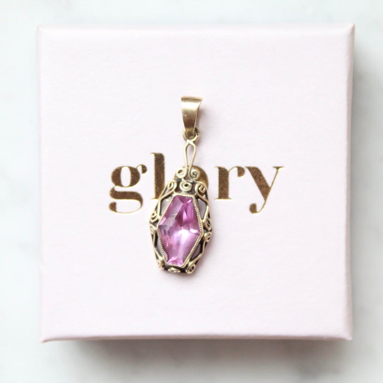 Ornate Pink Sapphire Pendant