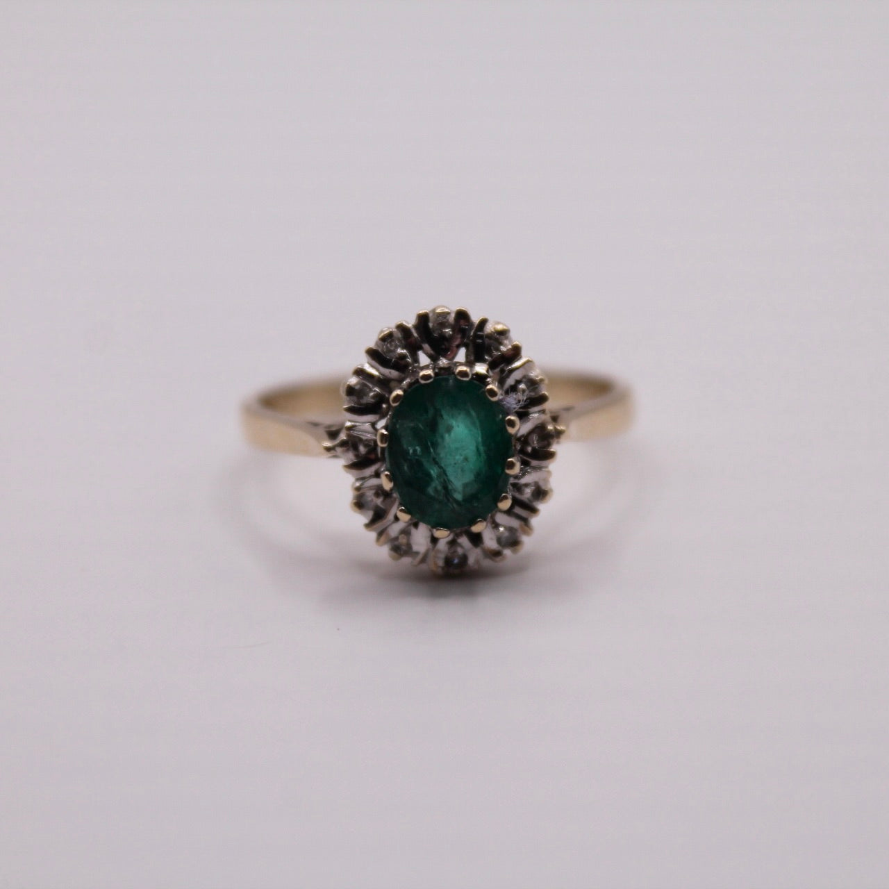 Emerald & Diamond Cluster Ring