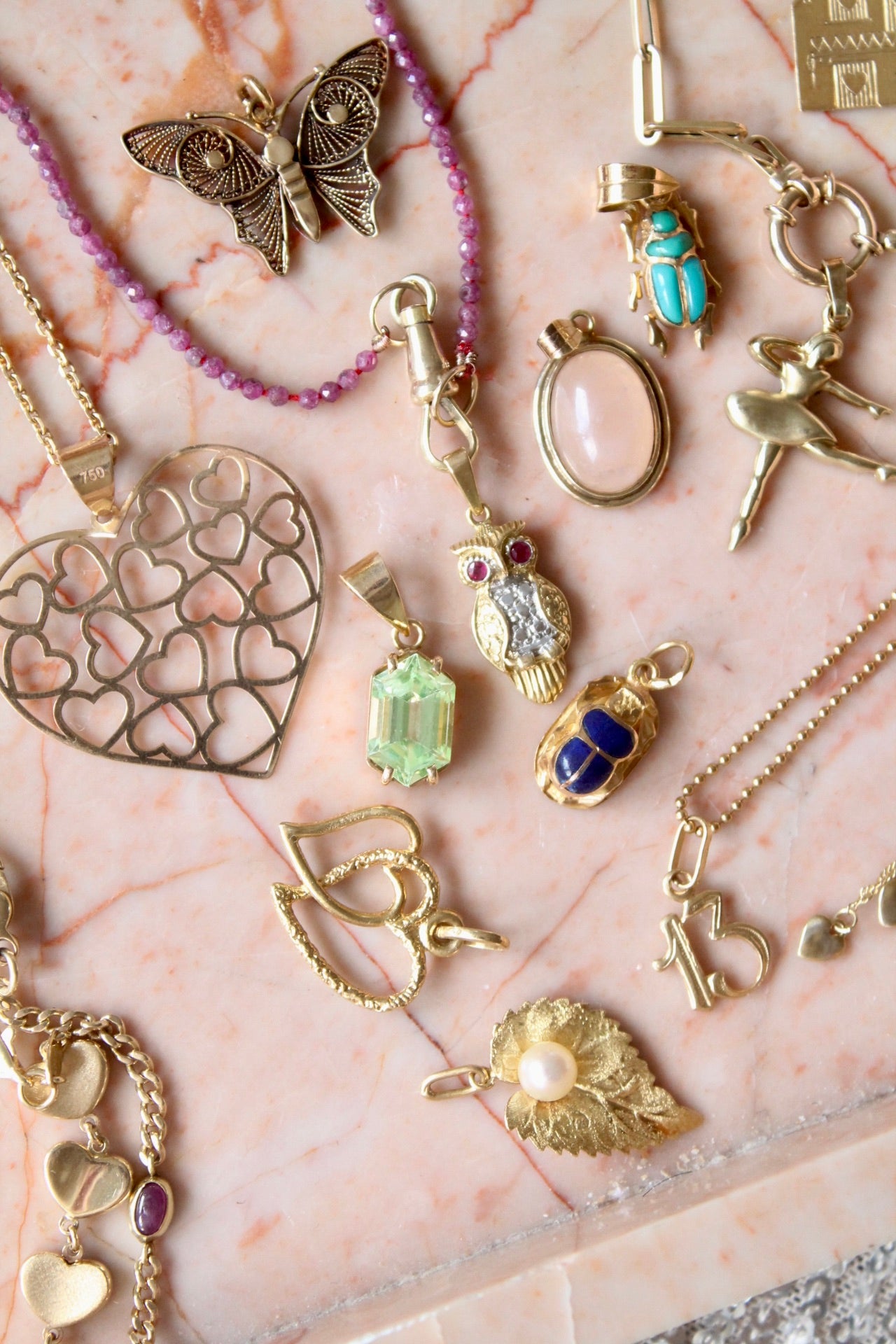 Solid Double Heart Charm