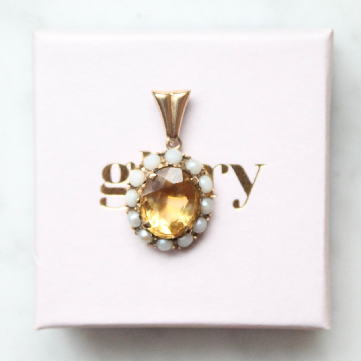 Citrine & Seedpearl Pendant