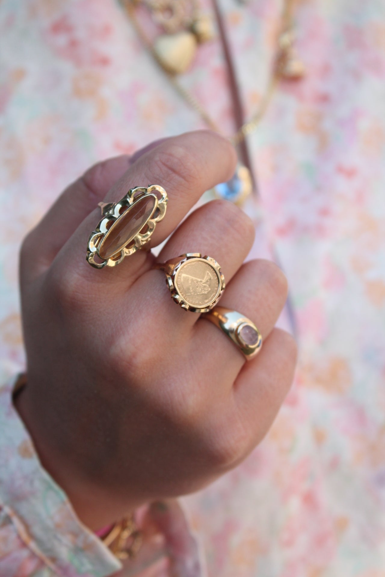 Wavy Oval Citrine Ring