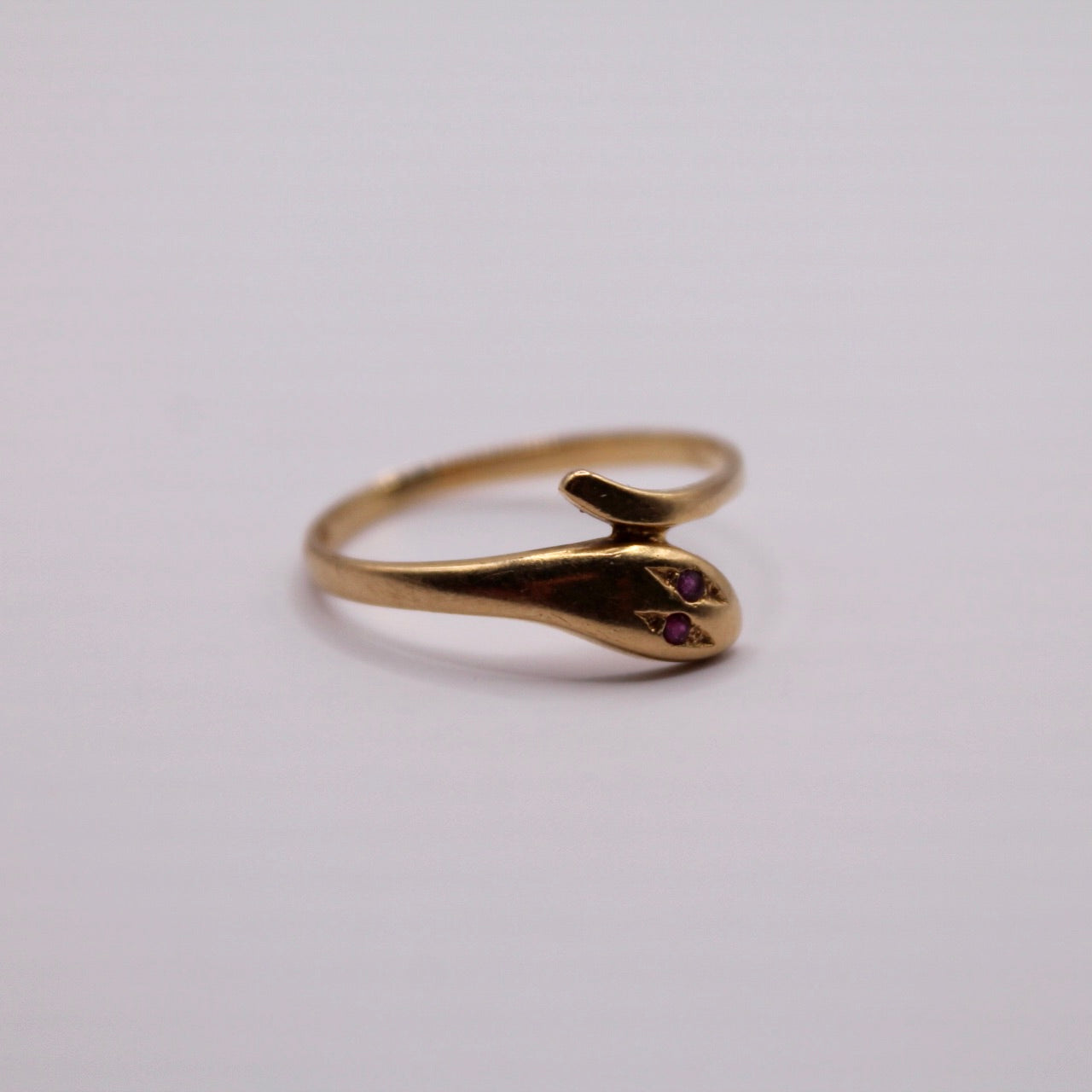 Ruby Eyed Snake Ring