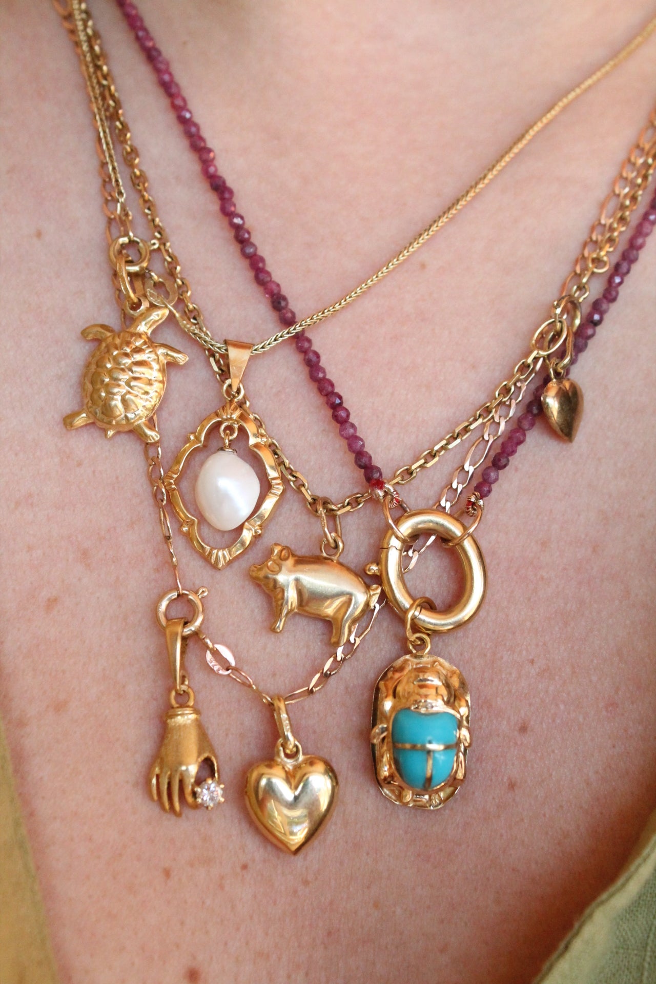 Enamel Scarab Charm