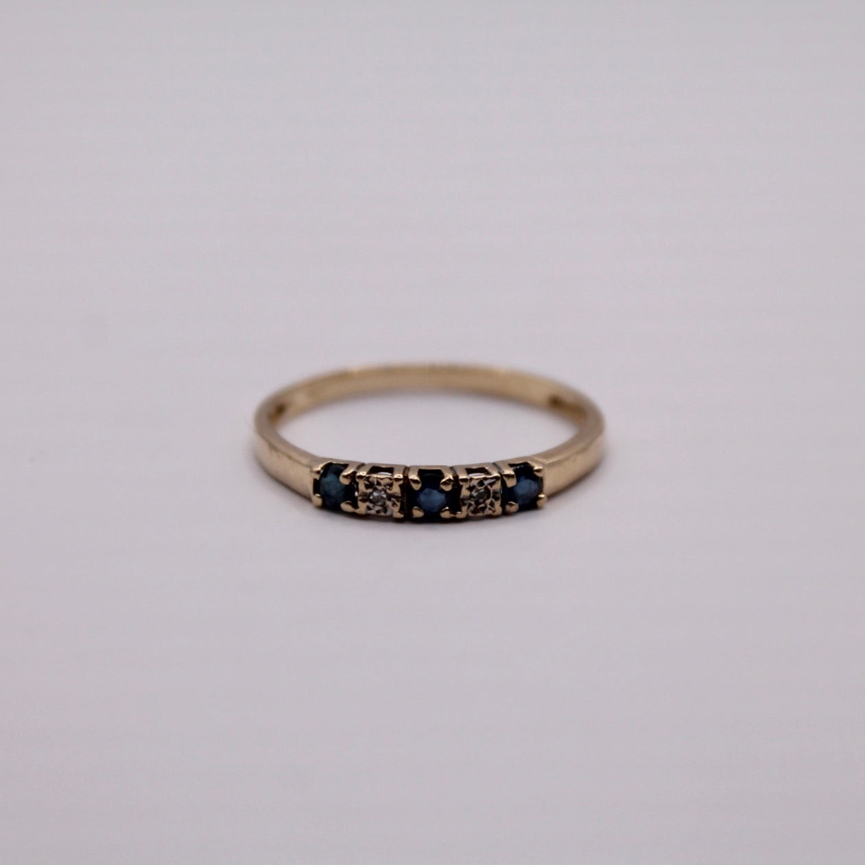 Sapphire & Diamond Row Ring