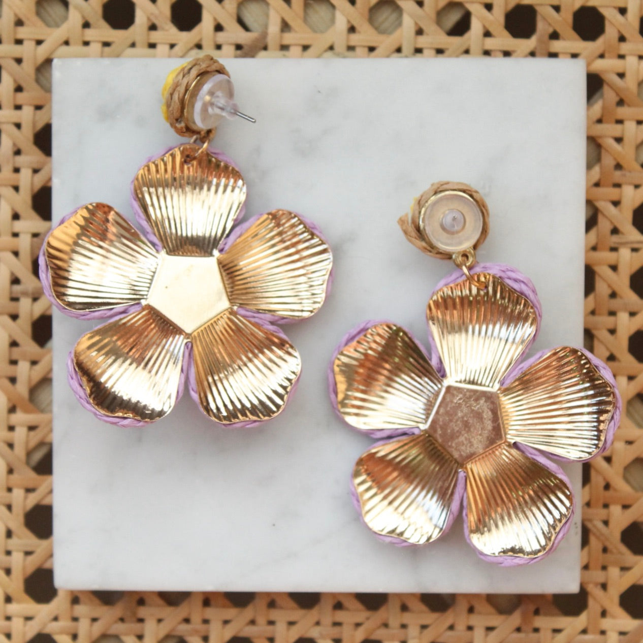 Raffia Flower Earrings
