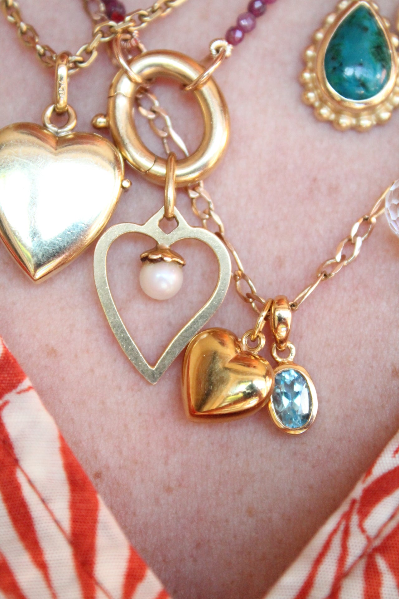 Pearl Heart Charm