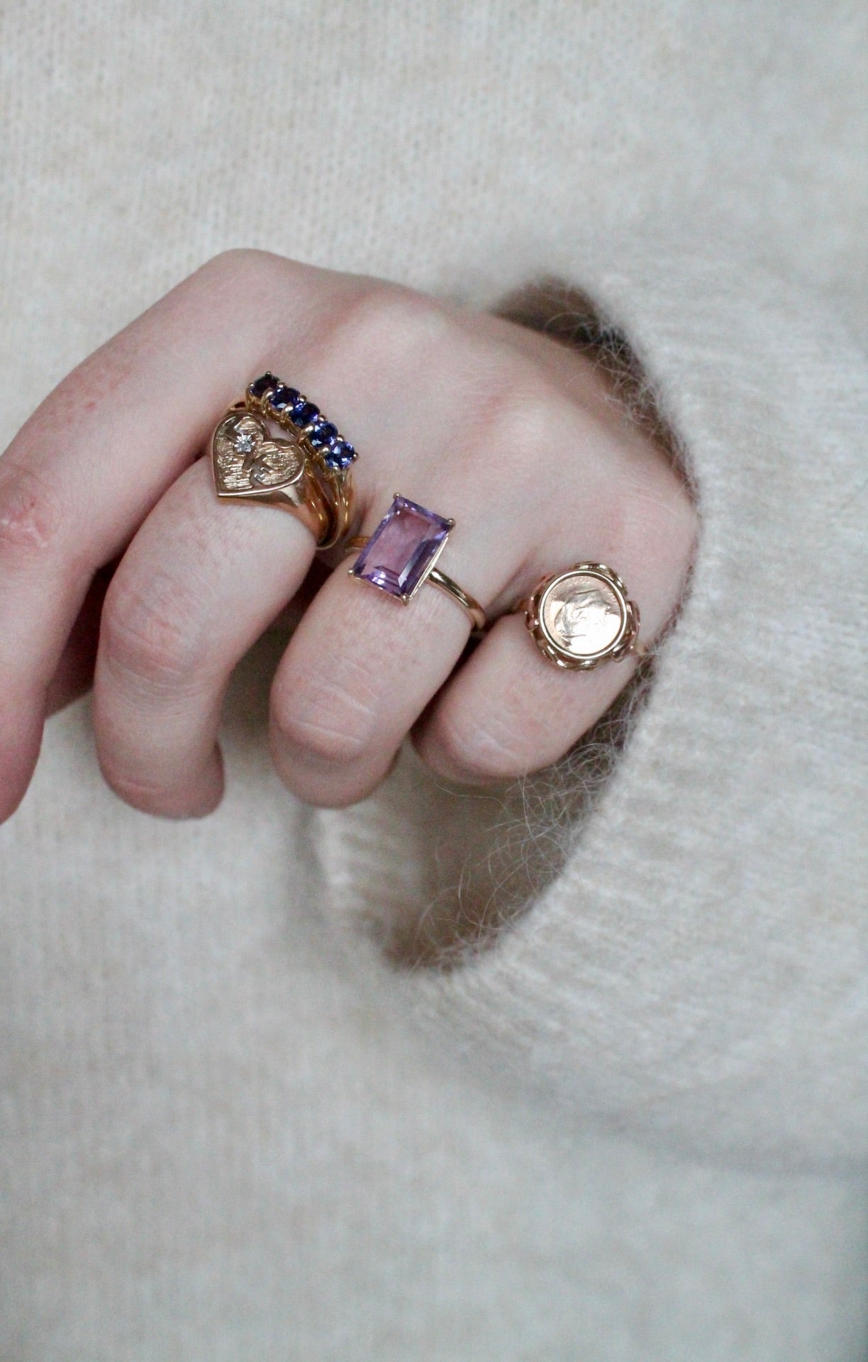 Iolite Five Stone Ring