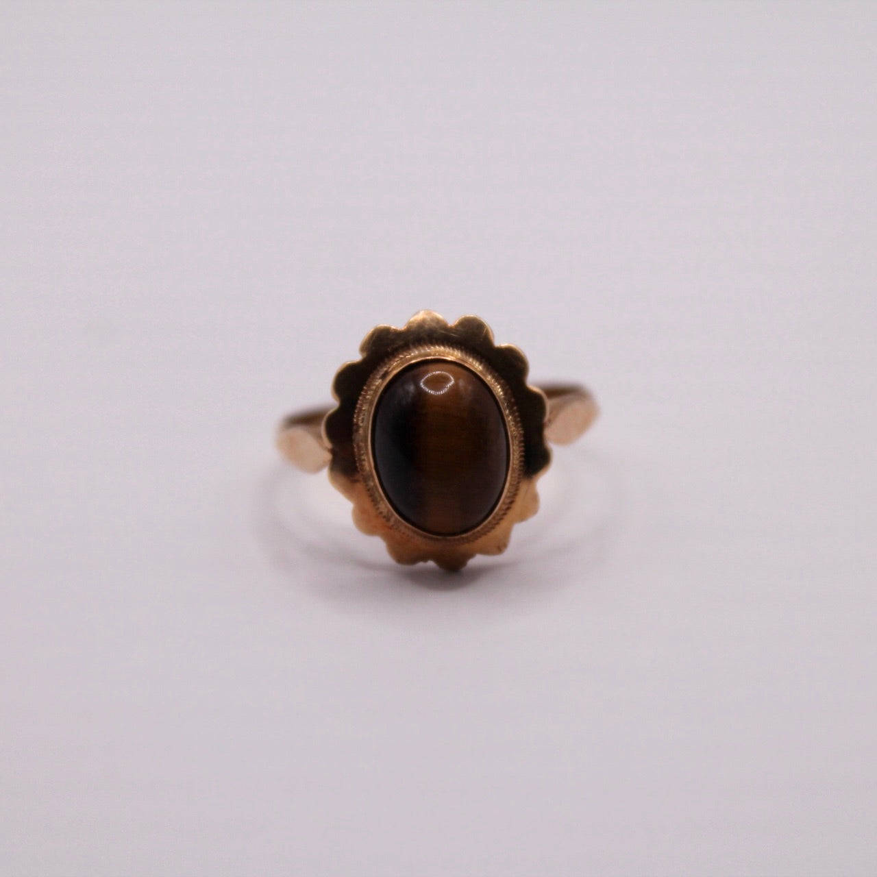 Tiger's Eye Solitaire Ring