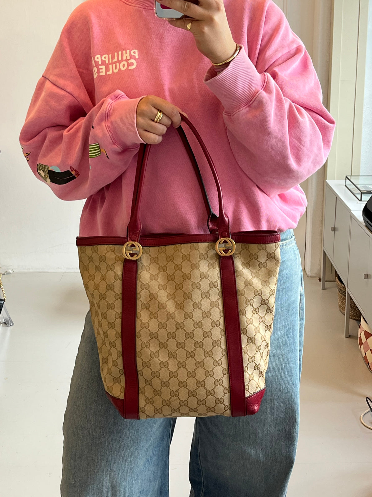 Gucci GG Canvas Twins Tote Bag