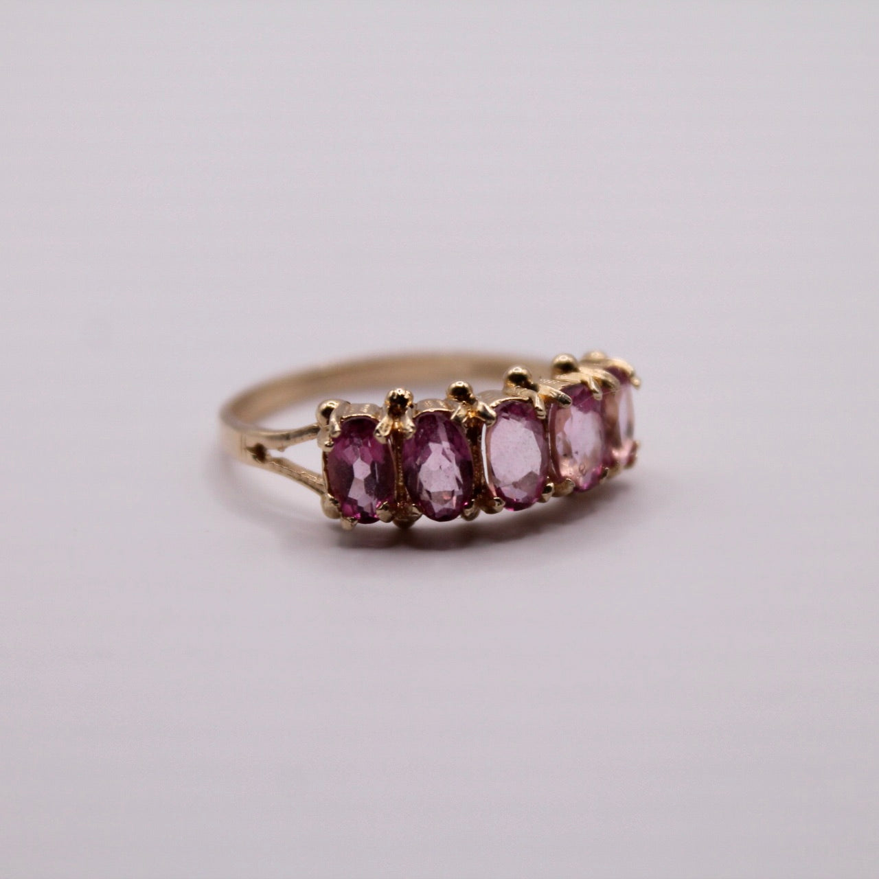 Pink Topaz Five Stone Ring