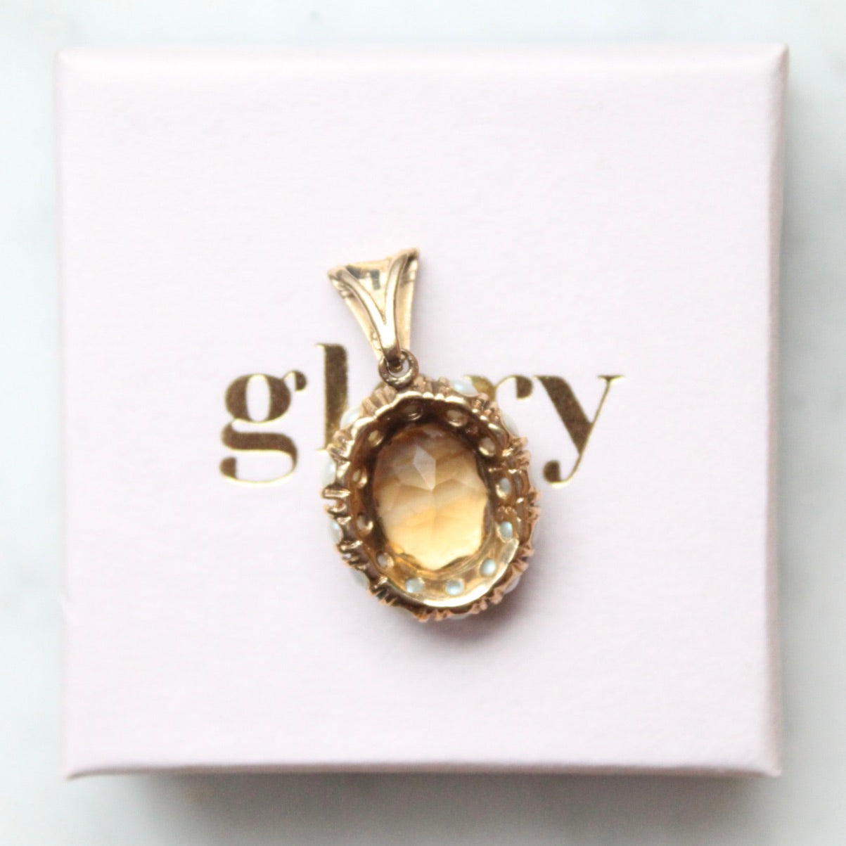 Citrine & Seedpearl Pendant