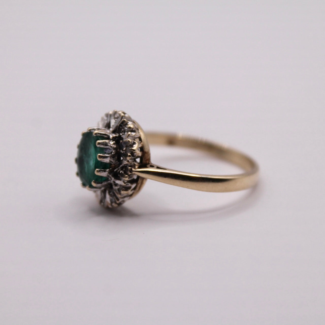 Emerald & Diamond Cluster Ring